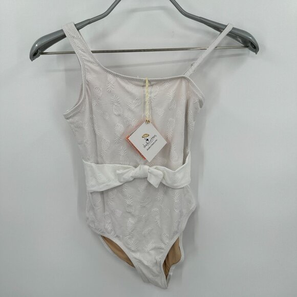 Shade Critters One-Shoulder White Pineapple Swimsuit sz 7Y NWT Girls - Picture 1 of 3